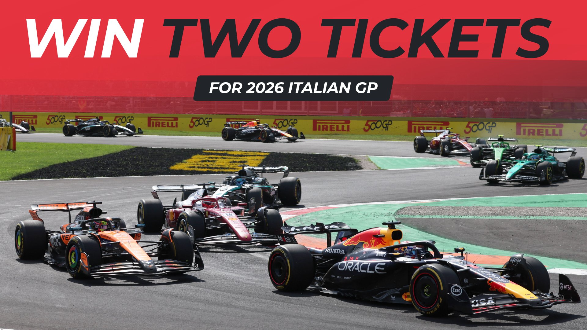 Win two tickets to 2026 Formula 1 Grand Prix at Monza!