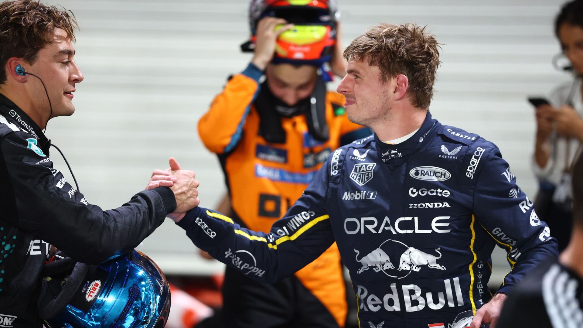 George Russell insists he is not worried about losing his seat to Max Verstappen