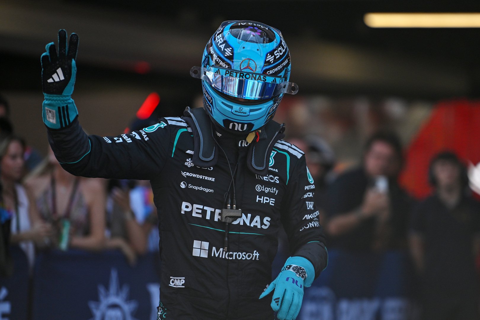 Russell reacts on his surprising pole position in Austria